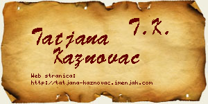 Tatjana Kaznovac vizit kartica